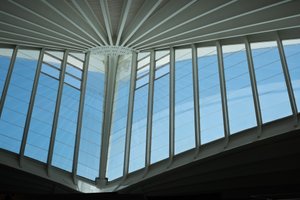 The interior of the roof of Bilbao airport.