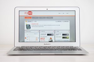 Photo of a laptop displaying the MyOnzo web service.