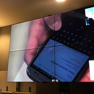 A photo from a user research session. The service is being used on a smartphone.