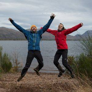 Chris and Ed jumping mid air like idiots