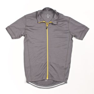 Photo of a grey merino jersey.